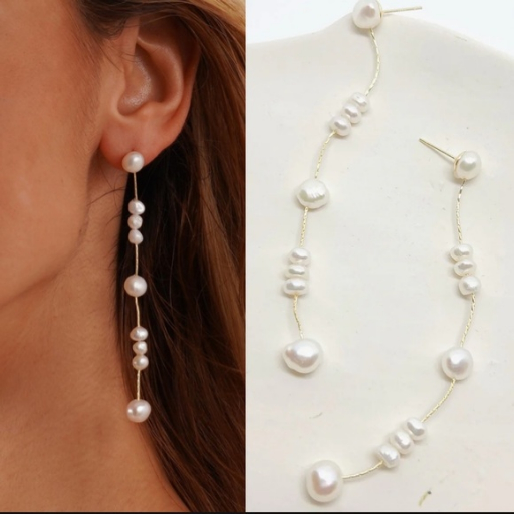 Anthropologie Pearl Strand Earrings